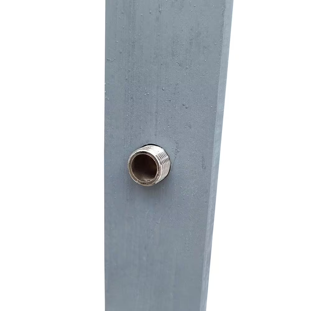 Wooden Outdoor Garden Pool Shower with Chassis Board, for Swimming Pool, Patio, Terrace, Garden, Gray
