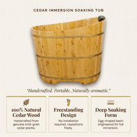 34 Inches Small Handcrafted Free Standing Wooden Bathtub, Portable Deep Soaking Tub for Relaxation, Natural Cedar Wood, Ideal for Home Spas and Bathroom Renovations, Perfect Hot Tub Option — Results & Stats