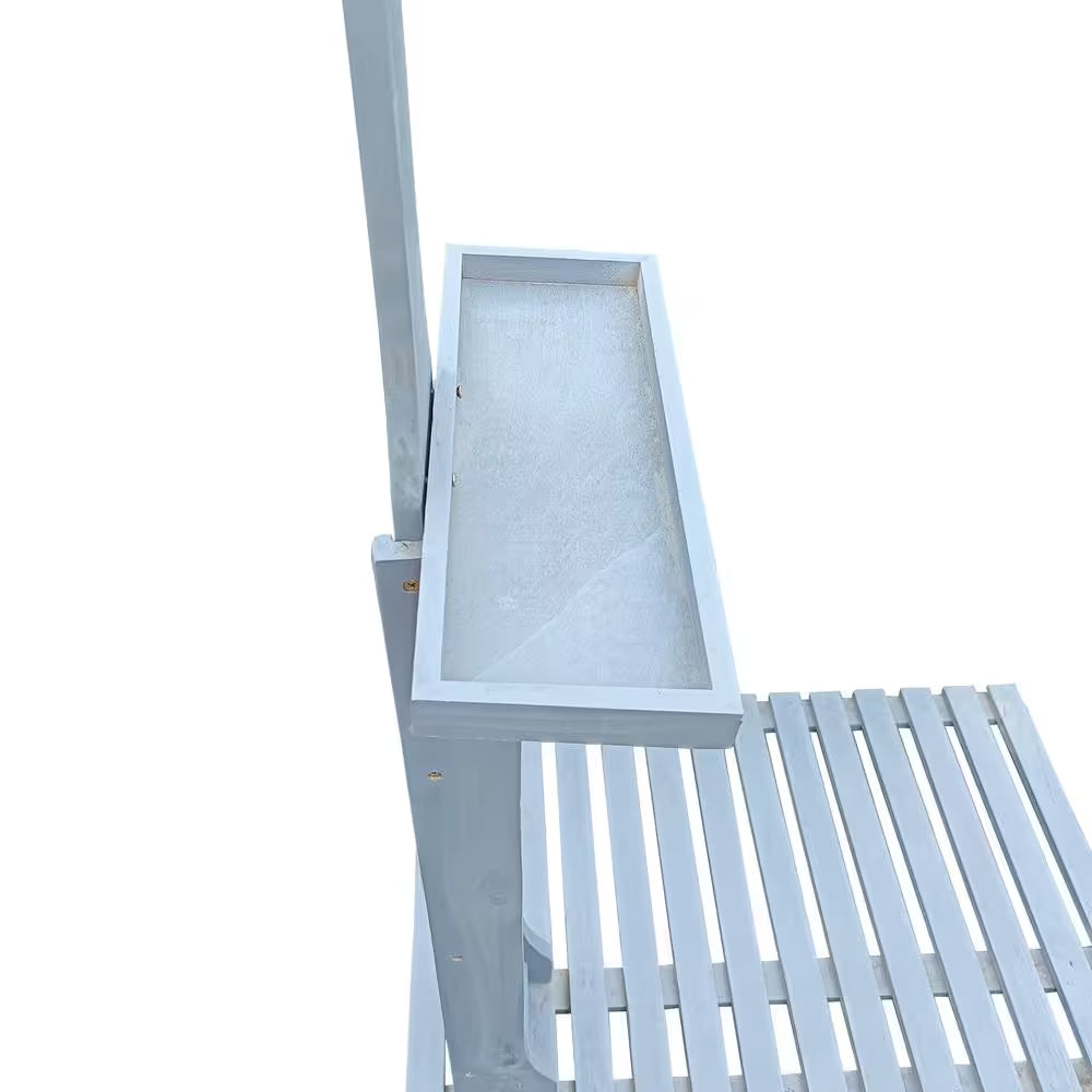 Wooden Outdoor Garden Pool Shower with Chassis Board, for Swimming Pool, Patio, Terrace, Garden, Gray