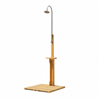 Outdoor Shower Kit Built for Poolside Use, 7.2ft Freestanding, Rotating Shower Head, Durable Fir Wood